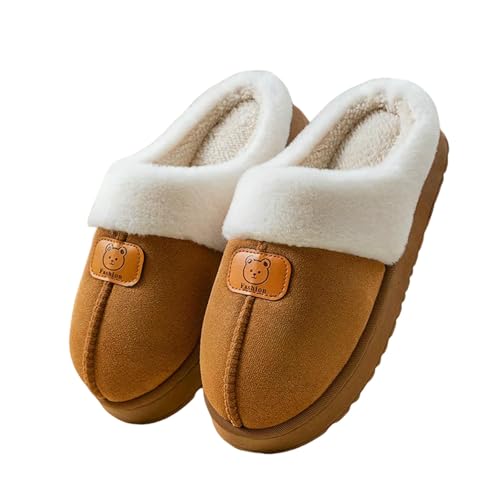 LUYYBDBG Hausschuhe Winterpaare Plüsch -baumwollschuhe Frauenhaus Nicht -slip -fleece -gefüge Dicke Soled -schuhe Warmer Frostproof-a-36-37 von LUYYBDBG