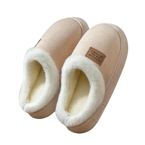 LUYYBDBG Hausschuhe Winterpaare Plüsch -baumwollschuhe Frauenhaus Nicht -slip -fleece -gefüge Dicke Soled -schuhe Warmer Frostproof-d-36-37 von LUYYBDBG