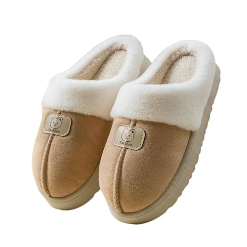LUYYBDBG Hausschuhe Winterpaare Plüsch -baumwollschuhe Frauenhaus Nicht -slip -fleece -gefüge Dicke Soled -schuhe Warmer Frostproof-e-40-41 von LUYYBDBG