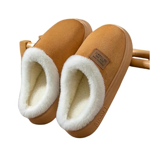 LUYYBDBG Hausschuhe Winterpaare Plüsch -baumwollschuhe Frauenhaus Nicht -slip -fleece -gefüge Dicke Soled -schuhe Warmer Frostproof-j-38-39 von LUYYBDBG