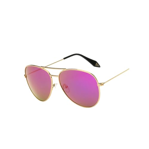LUYYBDBG Sonnenbrille Literatur Retro Polarizer Beschichtung Flashing Sonnenbrille-goldene Rahmen Blau Violett von LUYYBDBG