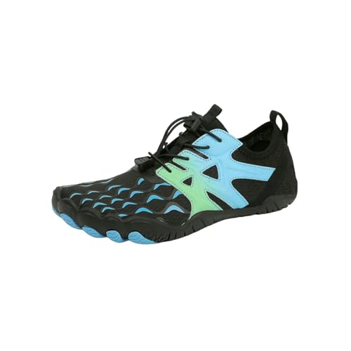 LUYYBDBG barfuß-Schuhe Wasserschuhe Männer Frauen Farbenfrohe Schnelle Trockene Nicht-rutsch-fingerschuhe Im Freien Schwimmen Barfuß Aqua Schuhe Sommer-sneaker-y818-blackblue-42 von LUYYBDBG