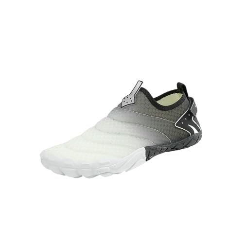 LUYYBDBG barfuß Sneaker Männer Frauen Fünf Finger Aqua Schuhe Strand Abtropfen Stromaufwärts Schnapptrocknen Tauchschuhe Anti-rutschfischerei Zapatos-dq-zb02-lightgrey-40 von LUYYBDBG