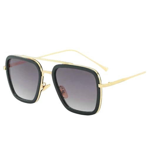 LUYYBDBG sonnenbrille herren Dampf Punk Tony Stark Männer Frauen Mode Square Fahren Unisex Metall Rahmen Trendy Shades-c4-wie Gezeigt von LUYYBDBG