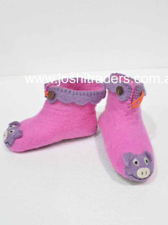 Warme Filz Hausschuhe Stiefel Winter Stiefel Für Kinder Tier Ugg Nepal Warm Handgemacht von LUZAmadewithlove