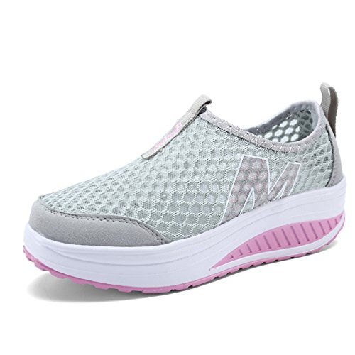 LUZBOSE Lässige Mesh-Schuhe, Jogging-Schuhe, orthopädische Schuhe, Walking-Schuhe, Wanderschuhe, Damen-Sportschuhe, Pedale, atmungsaktive Trainingsschuhe, Laufschuhe(39 EU, Gray) von LUZBOSE