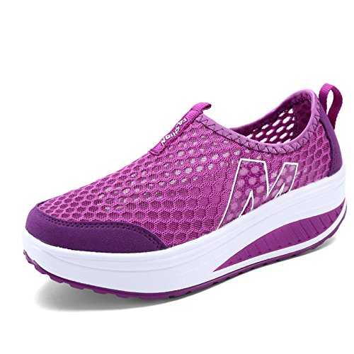 LUZBOSE Lässige Mesh-Schuhe, Jogging-Schuhe, orthopädische Schuhe, Walking-Schuhe, Wanderschuhe, Damen-Sportschuhe, Pedale, atmungsaktive Trainingsschuhe, Laufschuhe(39 EU, Purple) von LUZBOSE