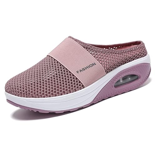 LUZBOSE Laufschuhe Orthopädische Schuhe Damen Sportschuhe Luftkissenpedale Sport Atmungsaktive Trainingsschuhe Leichte Straßenlaufschuhe Mesh-Schuhe Joggingschuhe(38 EU, Pink) von LUZBOSE