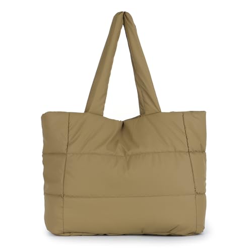 LUZGAT Puffer Tragetasche Frauen Große gesteppte Geldbörse Damen Padding Umhängetasche Leichte Puffy Tragetasche von LUZGAT