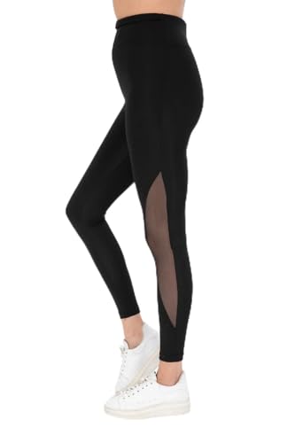 LUZIGO Sport Leggings Damen mit Mesh High Waist Sporthose Streetwear Sportleggings Yogahose Tights für Sport, Freizeit, Fitness von LUZIGO