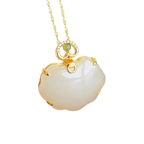 LUbrel Jade-Halskette for Damen, 45 cm, antikes Gold, Handwerkskunst, natürliche Hetian-Jade, Wolken-Halskette, Anhänger, exquisiter Damenschmuck, Geburtstagsgeschenk von LUbrel