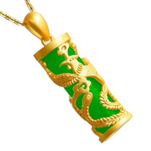 LUbrel Jade-Halskette for Damen, natürliche Jade, Drache, Phönix, Anhänger, Halskette, Amulett, Modeschmuck, Geschenke for Frauen (Gem Color: Style4) (Size : Style4) von LUbrel