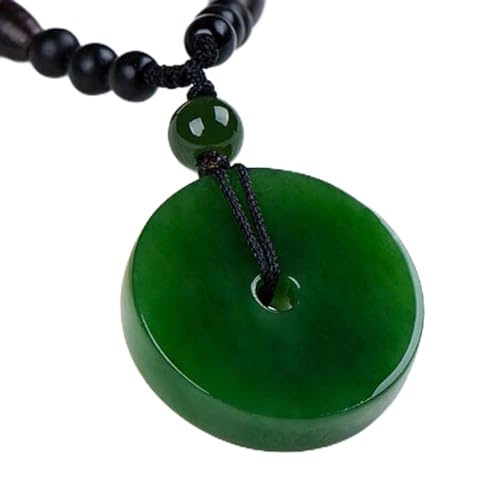 LUbrel Jade-Halskette for Damen, natürliche grüne handgeschnitzte Sicherheitsverschluss-Jade-Anhänger, Mode-Boutique-Schmuck, Verschluss-Halskette for Herren und Damen (Gem Color: 2) (Size : 2) von LUbrel