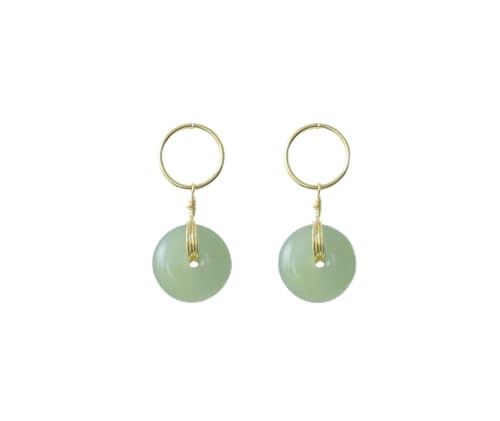 Ohrringe,925 Sterling Silber Ohrnadel Jade Kreis Anhänger Ohrstecker for Frauen Minimalistische Metallohrringe Modeschmuck Mutter Geschenk von LUbrel