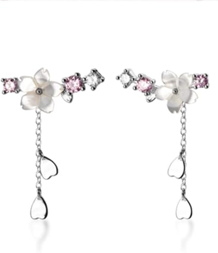 Ohrringe for Damen, Ohrringe, 925er-Sterlingsilber, modisches Blumen-Kirschblüten-Design, Damen-Ohrringe, Schmuck, Geschenk von LUbrel