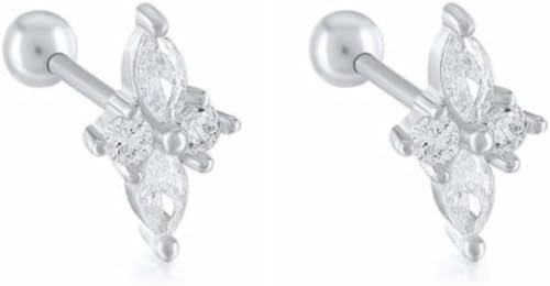 Ohrstecker for Damen, Ohrringe, 1 Paar, 925er Sterlingsilber, Ohrstecker, Kristall-Zirkon-Piercing-Ohrringe for Damen, Ohrknochen, Schmuck, Anhänger (Color : E8, Size : A) von LUbrel