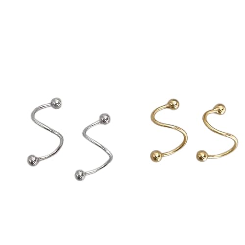 Ohrstecker for Damen, Ohrringe aus 925er Sterlingsilber, Spiralohrringe, Persönlichkeit, Damenohrringe for Hochzeit, Party, Geschenk, Schmuck (Color : Gold, Size : A) von LUbrel