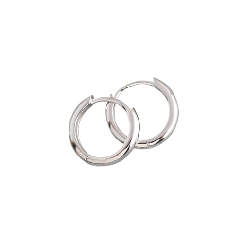 Ohrstecker for Damen, Ohrringe aus 925er-Sterlingsilber, minimalistisch, böhmische runde Ohrschnalle for Damen, Punk, Unisex, Rock-Creolen-Ohrring, Schmuckzubehör, 14 mm, Silber von LUbrel