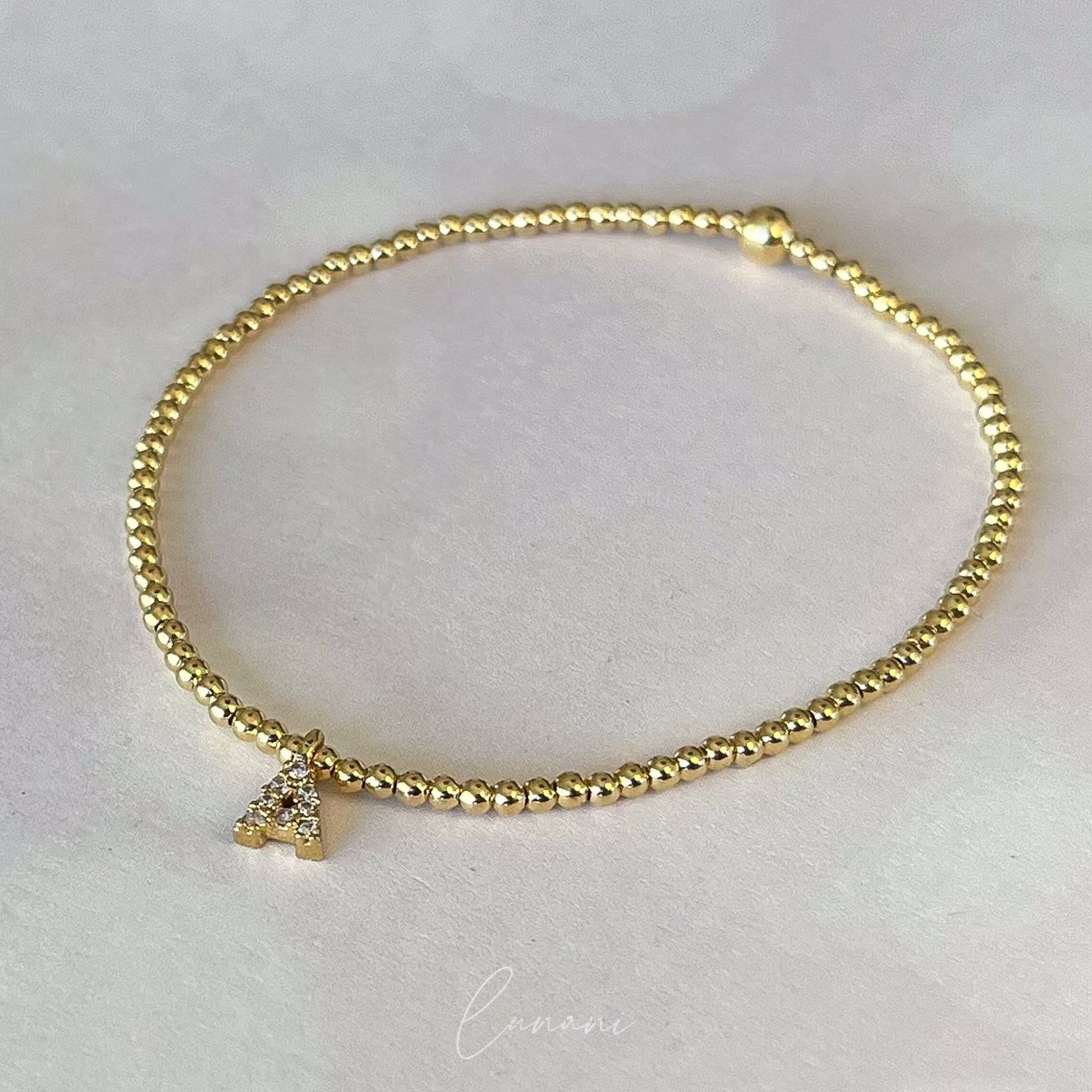 Armband 1 Buchstabe Gold-Zirkonia von LUbyNatalie