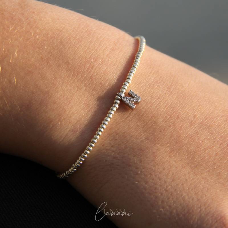 Armband 1 Buchstabe Silber-Zirkonia von LUbyNatalie