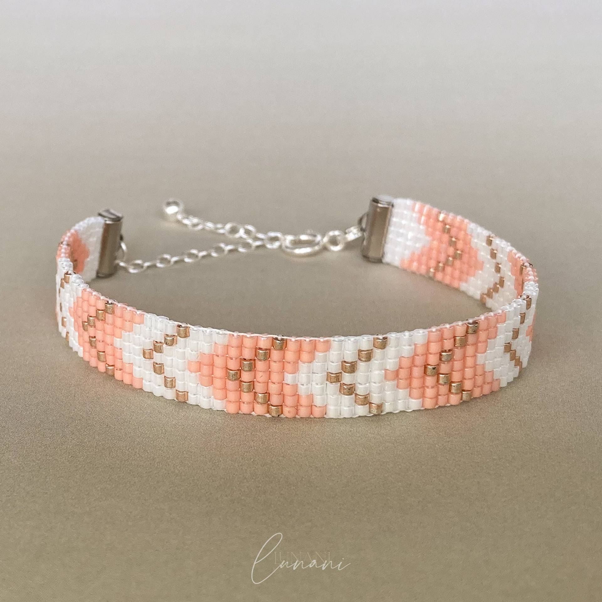 Armband Chevron One Way Peachy-Pearl-Silver von LUbyNatalie