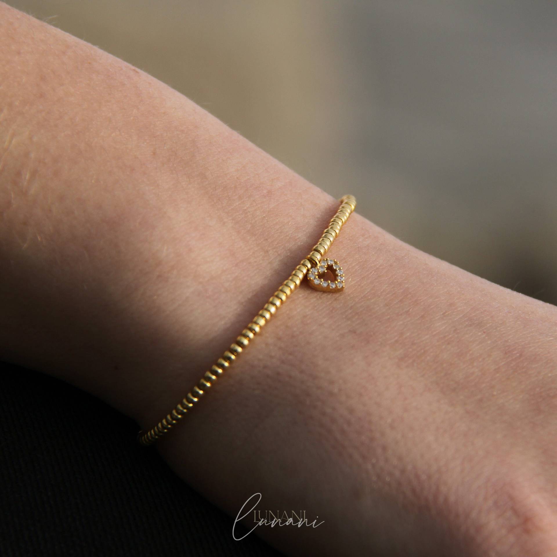 Armband Herz Zirkonika Gold von LUbyNatalie