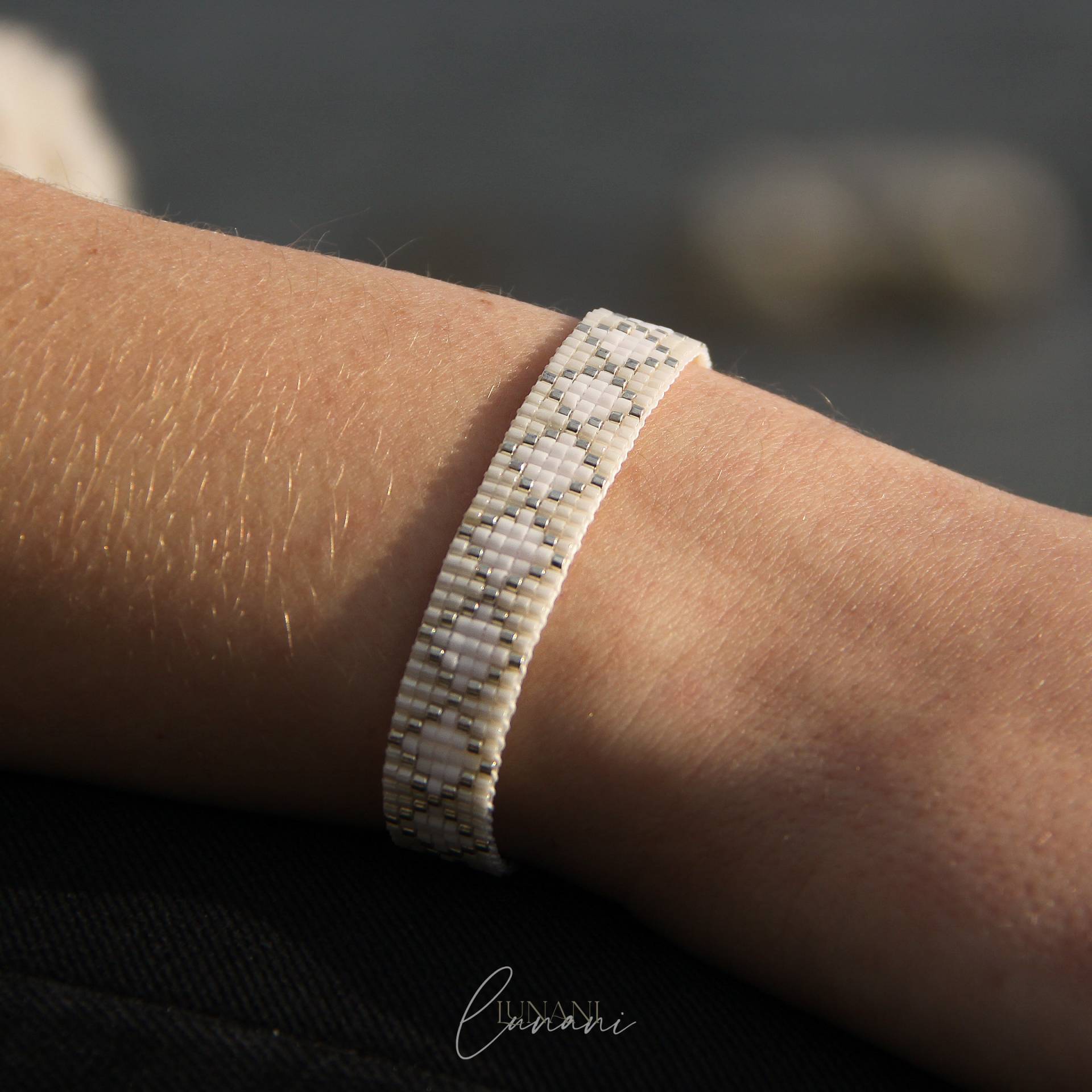 Armband Rhombus White-Creamsilver von LUbyNatalie