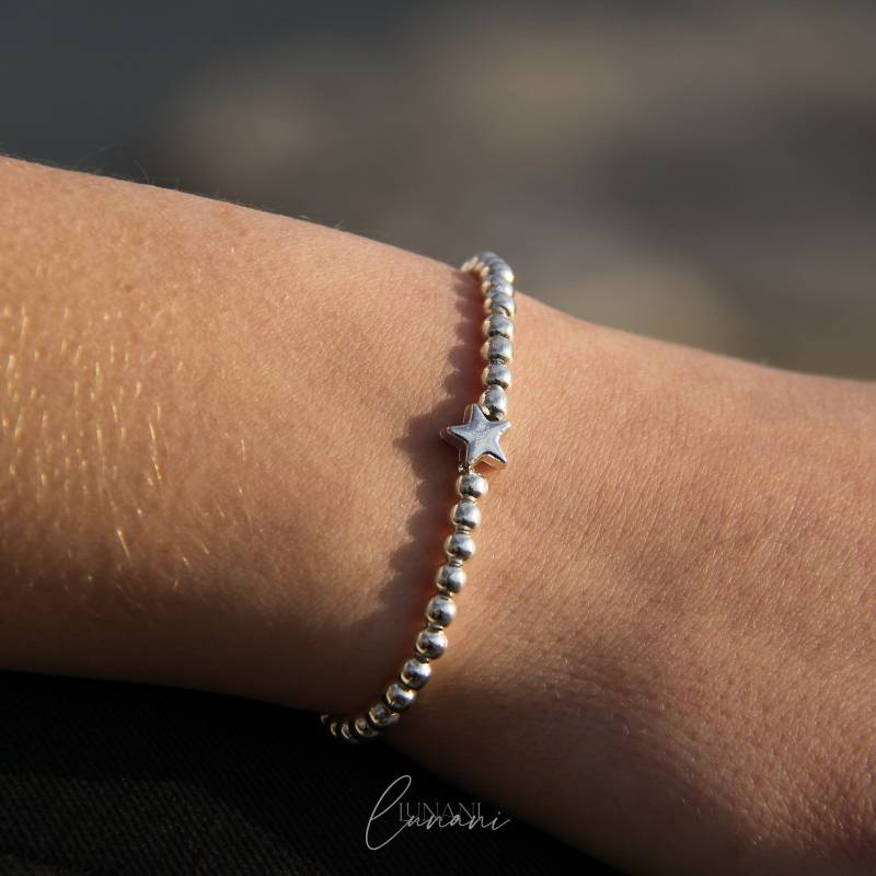Armband Stern Silber Einfach Überstreifen Ohne Verschluss von LUbyNatalie