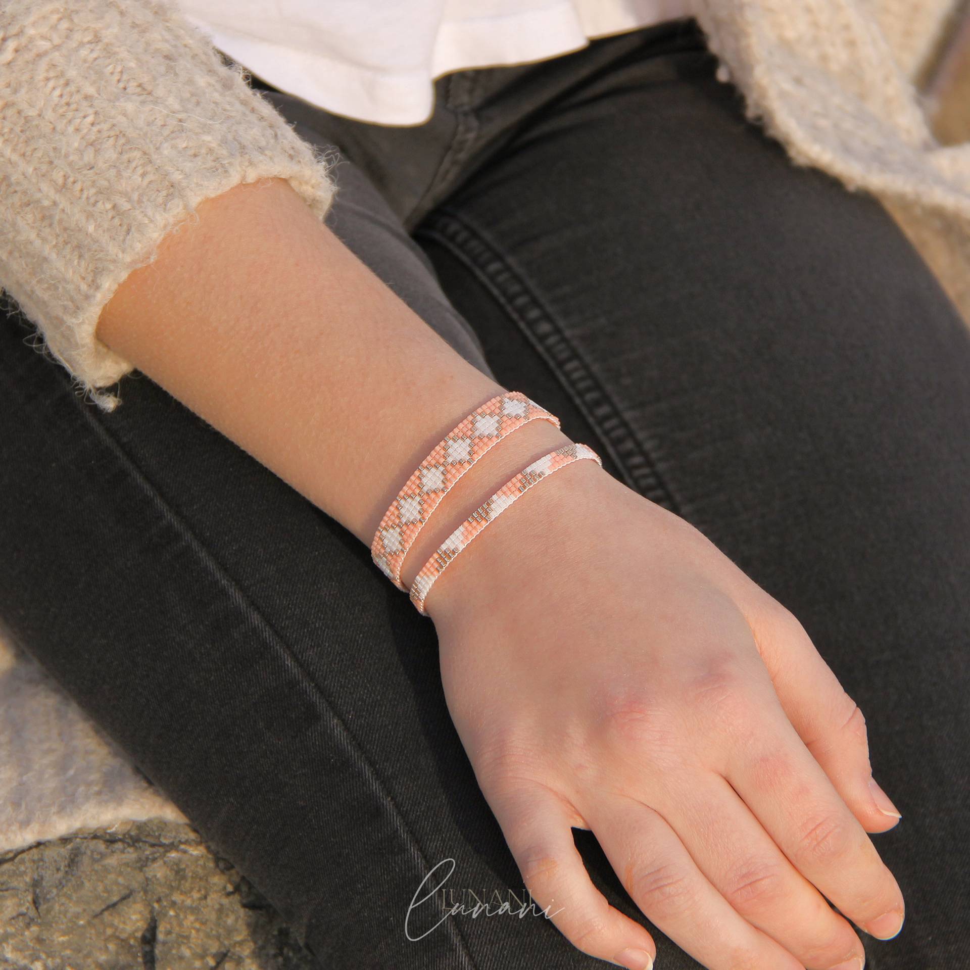 Armband Triangle Triple Peachy-Pearl-Rosegold von LUbyNatalie