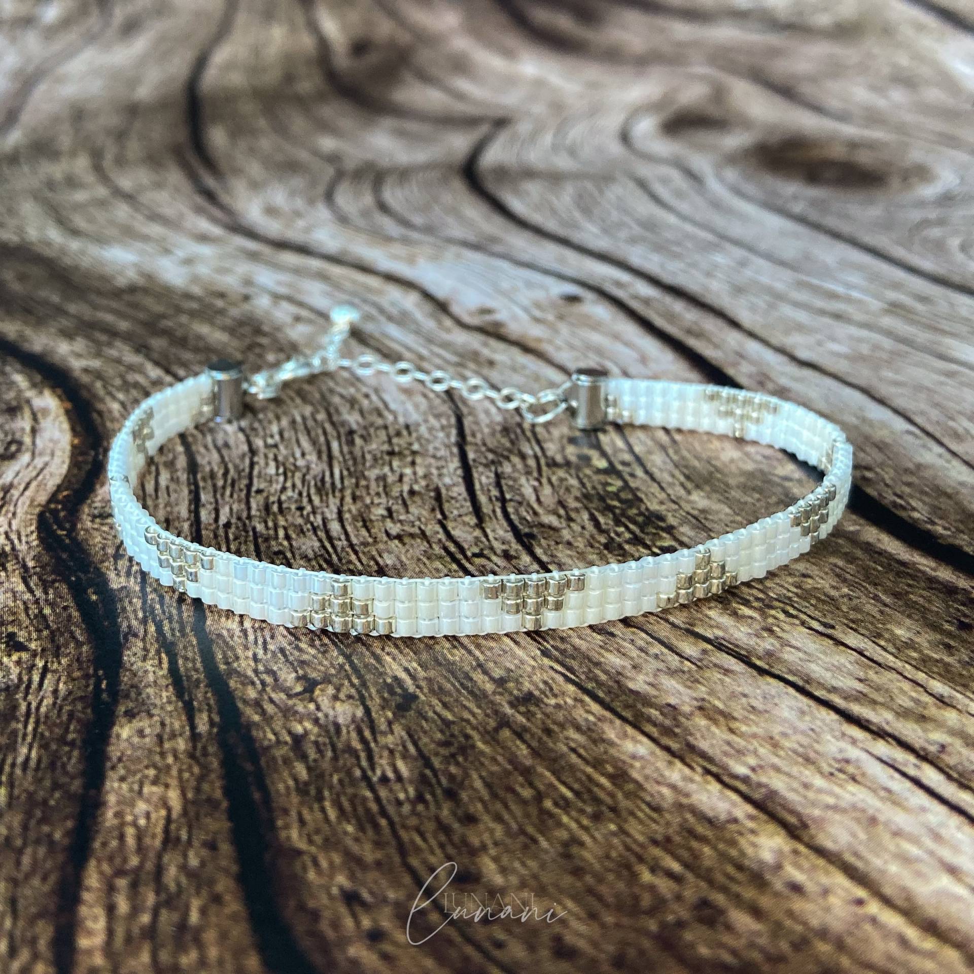 Armband Triangle Triple White-Creamsilver von LUbyNatalie