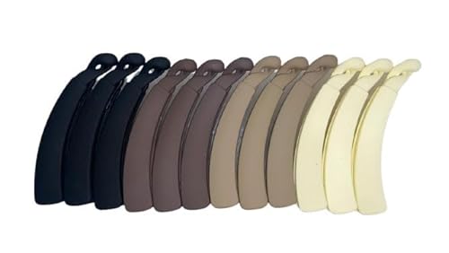 Bananen-Haarspangen für Damen, niedlicher & stilvoller Clip für alle Haartypen, Pferdeschwanz-Haarhalter für Mädchen, mattes Finish (Mehrfarbig) (12 Stück) von LV Global