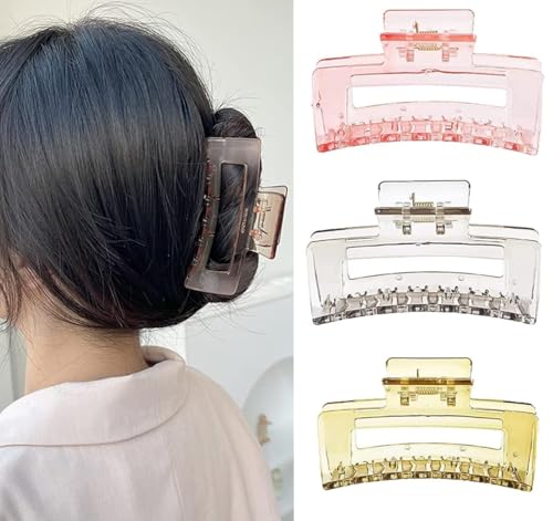 Große Haarklammern für Damen, dicke Haarspangen für Damen, rechteckig, glänzend, rutschfest, Haar-Accessoires für Mädchen, mehrfarbig, 12 Stück Große Haarklammern für Damen, dicke Haarspangen für Damen, rechteckig, glänzend, rutschfest, Haar-Accessoires für Mädchen, mehrfarbig, 12 Stück von LV Global