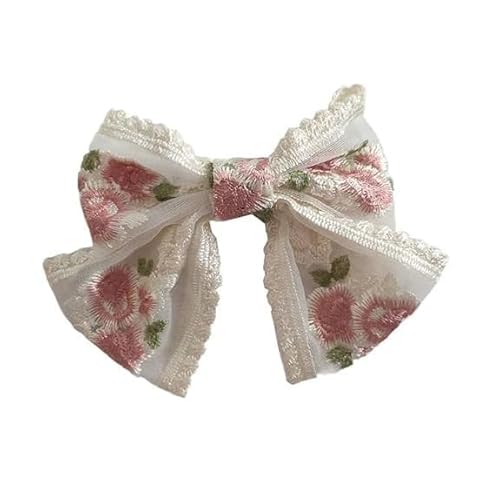 Haarspange mit floraler bestickter Spitze für Mädchen und Frauen, großer Vintage-Stil, Haar-Accessoire für Pferdeschwanz und halbe Hochstile Haarspange mit floraler bestickter Spitze für Mädchen und Frauen, großer Vintage-Stil, Haar-Accessoire für Pferdeschwanz und halbe Hochstile von LV Global