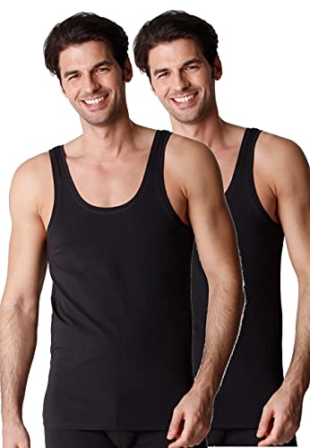 LVB Unterhemd aus Bio-Baumwolle Bio Cotton Bi-pack Herren x2 , Schwarz , 4/M von Lovable