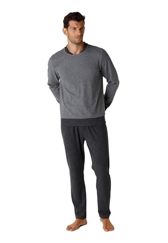 LVB Herren Lungo Girocollo In Interlock Garzato Pyjamaset, grau, S von LVB