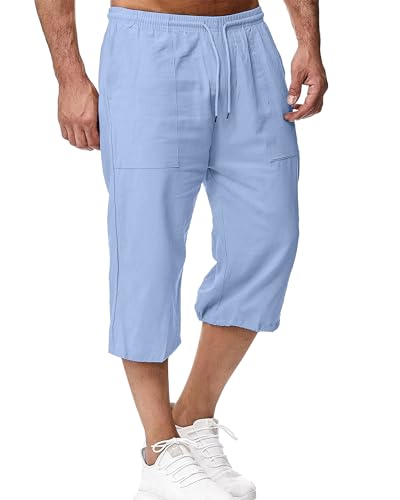 LVCBL Lässige Herren-Shorts mit elastischer Taille und Taschen Blau M LVCBL Lässige Herren-Shorts mit elastischer Taille und Taschen Blau M von LVCBL