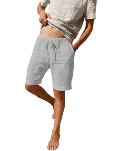 LVCBL Men's Shorts Casual Drawstring Summer with Elastic Waist Hellgrau L LVCBL Men's Shorts Casual Drawstring Summer with Elastic Waist Hellgrau L von LVCBL