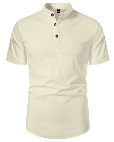 LVCBL Sommer Herren Freizeithemd mit Knöpfen Normal Geschnittenes Revershemd Beige L LVCBL Sommer Herren Freizeithemd mit Knöpfen Normal Geschnittenes Revershemd Beige L von LVCBL