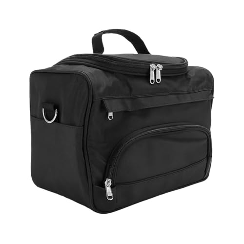 Professionelle Make-up-Tasche Salon Nail Tattoo Tool Aufbewahrungskoffer Beauty Cosmetic Organizer Tragbare Friseur-Reisetasche Für Friseurkamm, Scherenclip(Black) von LVCHAO