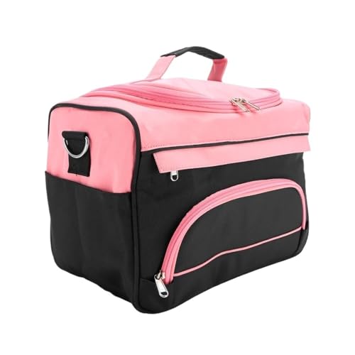 Professionelle Make-up-Tasche Salon Nail Tattoo Tool Aufbewahrungskoffer Beauty Cosmetic Organizer Tragbare Friseur-Reisetasche Für Friseurkamm, Scherenclip(Pink) von LVCHAO