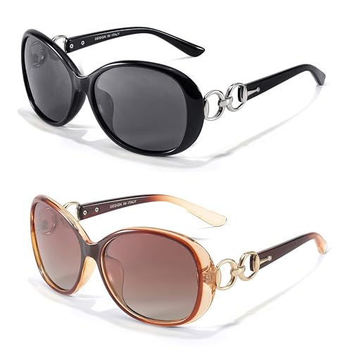 LVIOE 2P Sonnenbrille Damen Übergröße Stilvoller UV-Schutz mit polarisierten Gläsern für Außenaktivitäten LVIOE 2P Sonnenbrille Damen Übergröße Stilvoller UV-Schutz mit polarisierten Gläsern für Außenaktivitäten von LVIOE