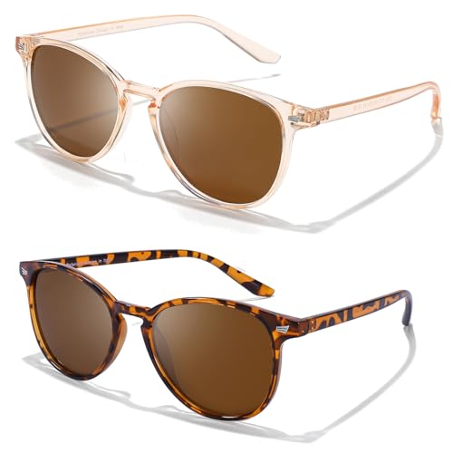 LVIOE 2P Polarisierte Sonnenbrille für Damen - Modischer und Leichter UV400-Schutz von LVIOE