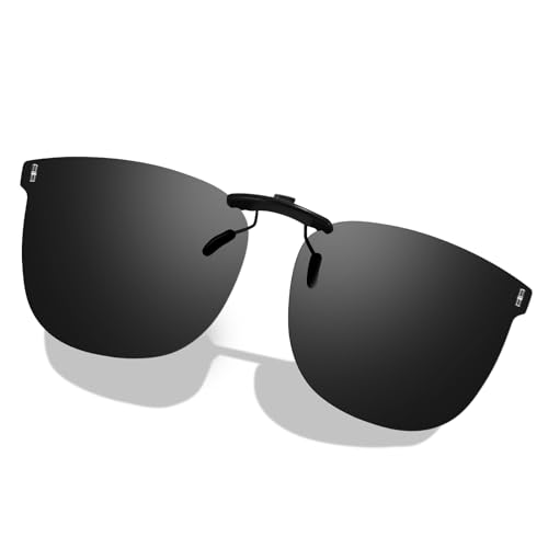 LVIOE Clip On Sonnenbrille Polarisiert für Herren Damen Flip up Clip Style Sonnenbrille für Brillen Outdoor/Fahren von LVIOE