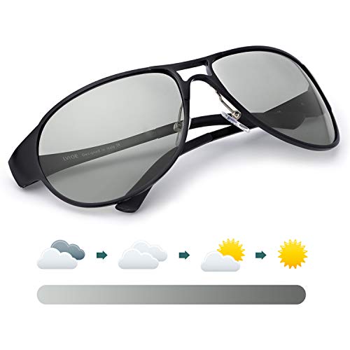 LVIOE Pliot Sonnenbrille Herren Polarisiert Metallrahmens für das Fahren Angeln Outdoor-Aktivitäten 100% UVA & UVB Schutz von LVIOE