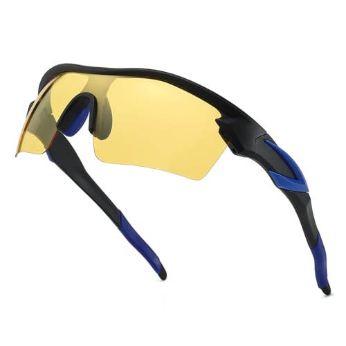 LVIOE Sport-Nachtfahrbrille, Polarisiert, Blendfrei, Ultraleicht, Hohe Leistung, Scharfe Sicht bei schlechten Lichtverhältnissen von LVIOE