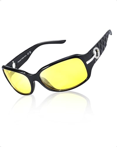 LVIOE Polarisiert Nachtsichtbrille für Autofahrer Nachtfahrbrille Damen UV 400 von LVIOE