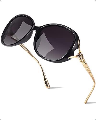 LVIOE Polarisiert Sonnenbrille Damen Groß Klassisch Frauen Sonnenbrillen UV400 Schutz von LVIOE