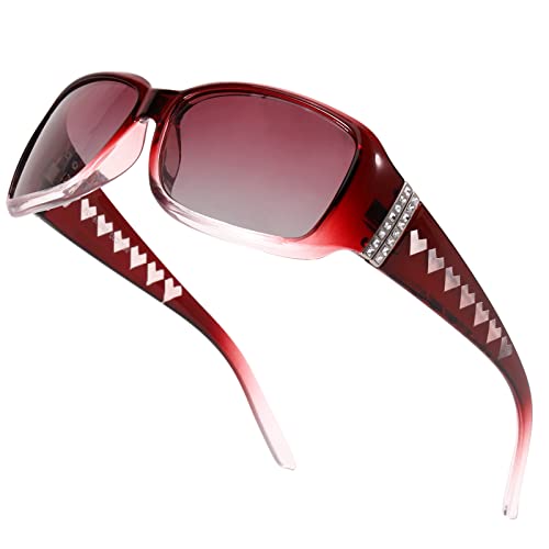 LVIOE Sonnenbrille Damen Polarisiert Schwarz Vintage Sonnenbrille für Frauen von LVIOE