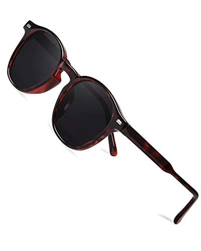 LVIOE Sonnenbrille Damen Rund Retro Polarisiert Runde Sonnenbrillen UV400 Schutz von LVIOE