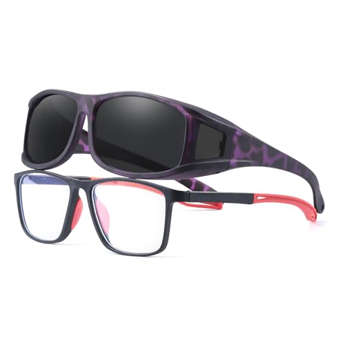 LVIOE Übergroß Überbrille sonnenbrille Herren und Damen Polarisiert Unisex Brille sonnenbrillen für brillenträger von LVIOE